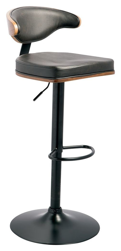 Bellatier - Brown / Black - Tall Uph Swivel Barstool.