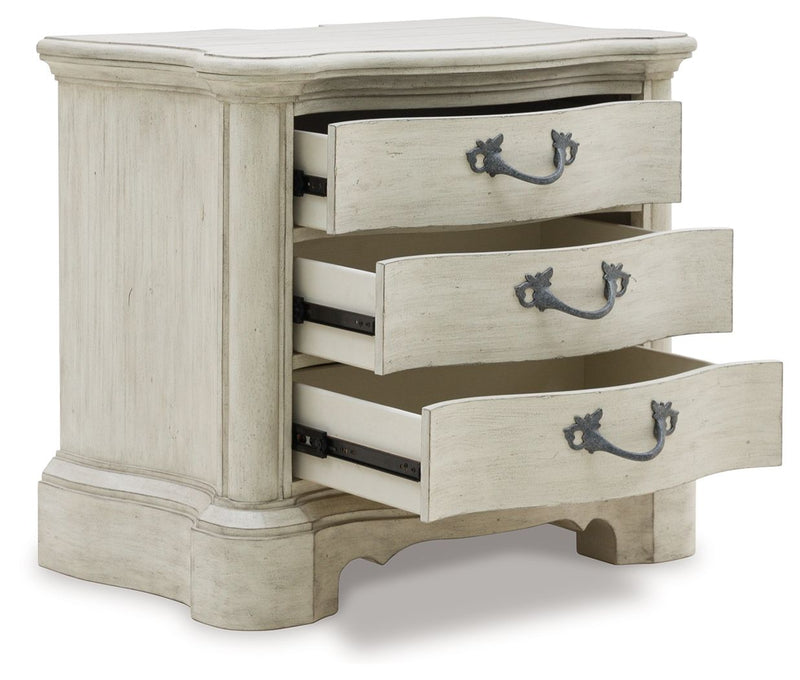 Arlendyne - Antique White - Three Drawer Night Stand.