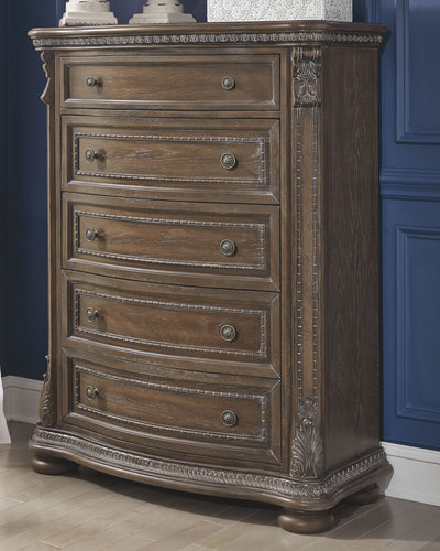 Charmond - Brown - Five Drawer Chest.