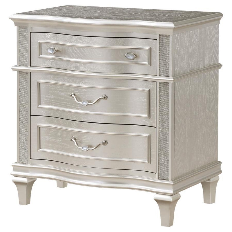 Evangeline - 3-Drawer Nightstand - Silver Oak.