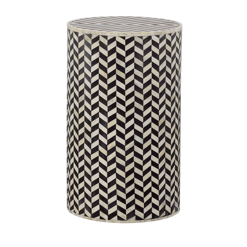 Obsidian - Accent Table - Black & Bone White