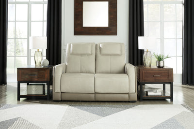 Battleville - Almond - Pwr Rec Loveseat/Adj Headrest - Reclining Loveseats - Grand Furniture GA