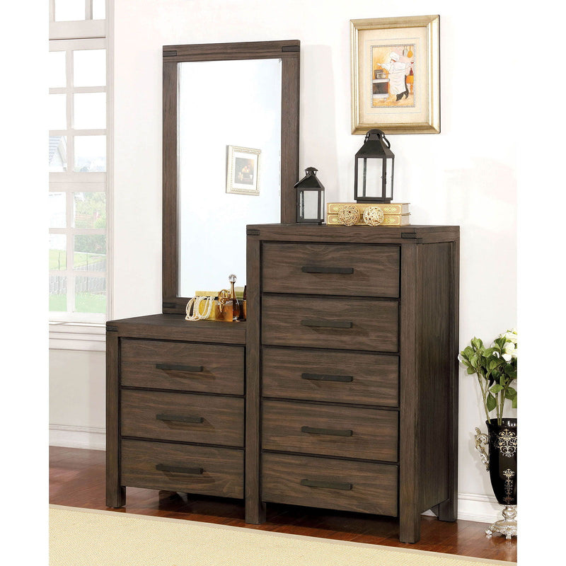 Rexburg - 8 Drawer Dresser Mirror - Wire - Brushed Rustic Brown - Grand Furniture GA