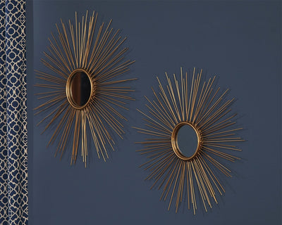 Doniel - Antique Gold Finish - Accent Mirror Set (Set of 2).