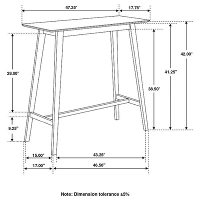 Finnick - Rectangular Bar Table - Walnut.