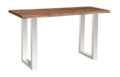 Brownstone 2.0 - Solid Wood Live Edge Topped Table With Chrome Legs.