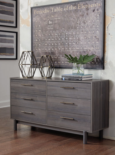 Brymont - Dark Gray - Six Drawer Dresser - Sleek.