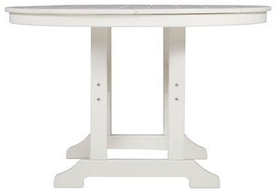 Crescent Luxe - White - Round Dining Table W/Umb Opt.