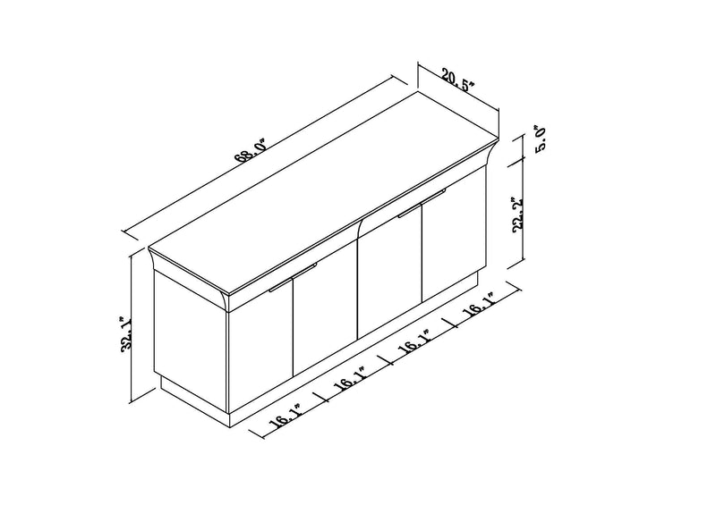 D832 - Buffet - Wenge - Buffets - Grand Furniture GA