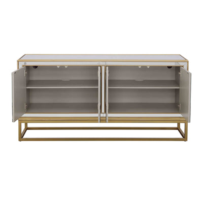 Fostoria - Four Door Credenza - Gold & Mirror.