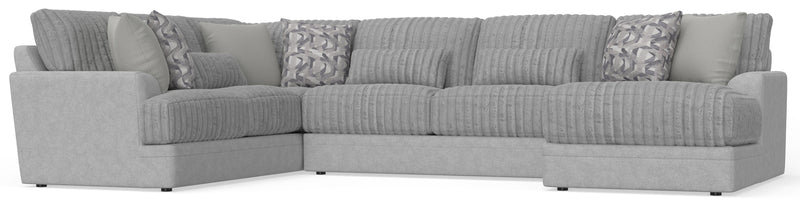 Titan - 3 Piece Sectional With Comfort Coil Seating And 9 Included Accent Pillows (Right Side Facing Chaise) - Moonstruck