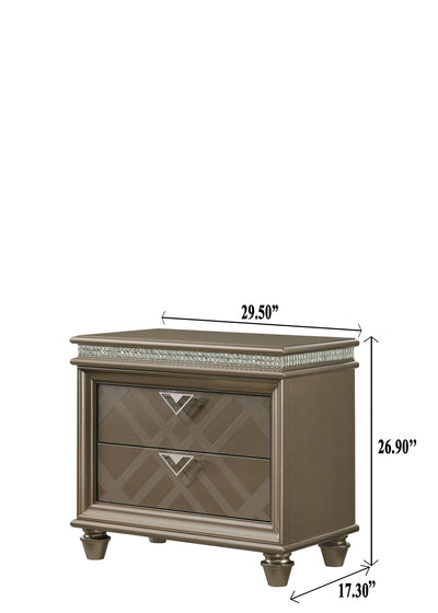 Cristal - Nightstand - Brown - Grand Furniture GA