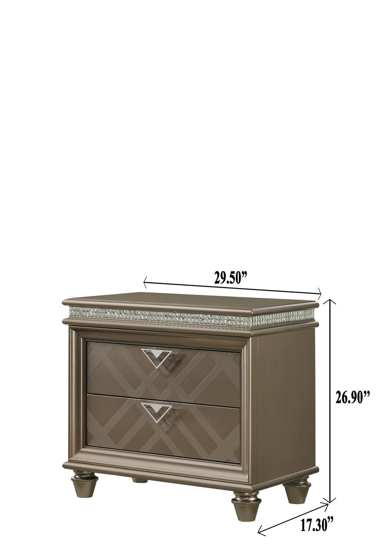 Cristal - Nightstand - Brown - Grand Furniture GA