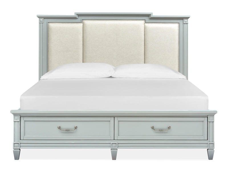 Glenbrook - Complete Panel Storage Bed With Upholstered Headboard.