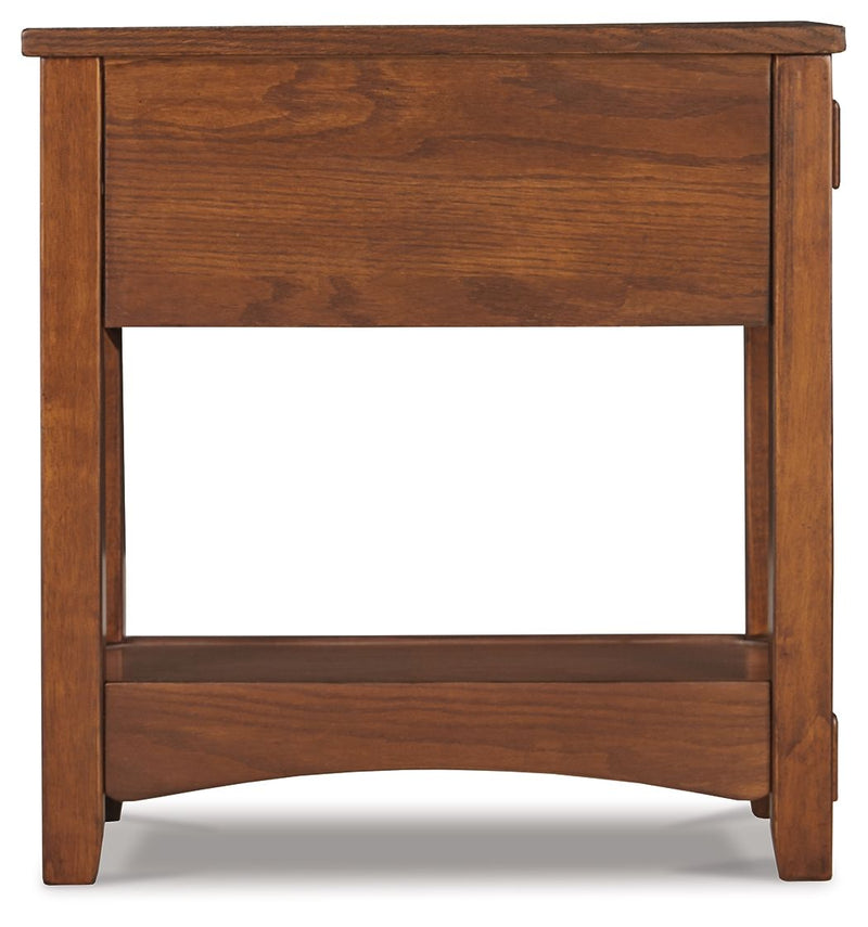 Breegin - Brown - Chair Side End Table - 1 Drawer.