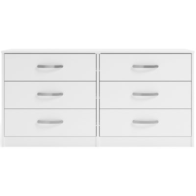 Flannia - White - Six Drawer Dresser - 29'' Height.