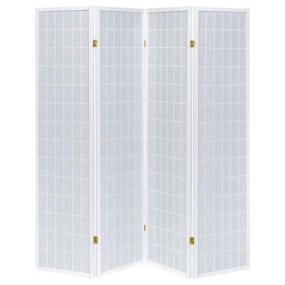 Roberto - 4-panel Linear Grid Design Folding Screen