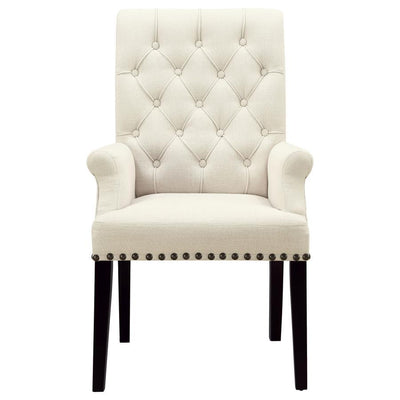 Alana - Tufted Back Upholstered Arm Chair - Beige - Arm Chairs - Grand Furniture GA