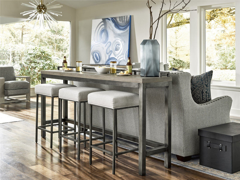 Curated - Mitchell Console Table with 3 Stools - Dark Brown.