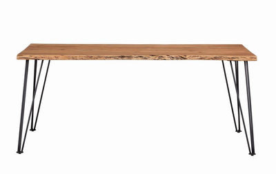 Sherman - Rectangular Dining Table - Natural Acacia and Matte Black.