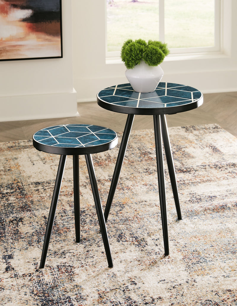 Clairbelle - Teal - Accent Table (Set of 2).