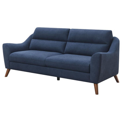 Gano - Sloped Arm Upholstered Sofa - Navy Blue.