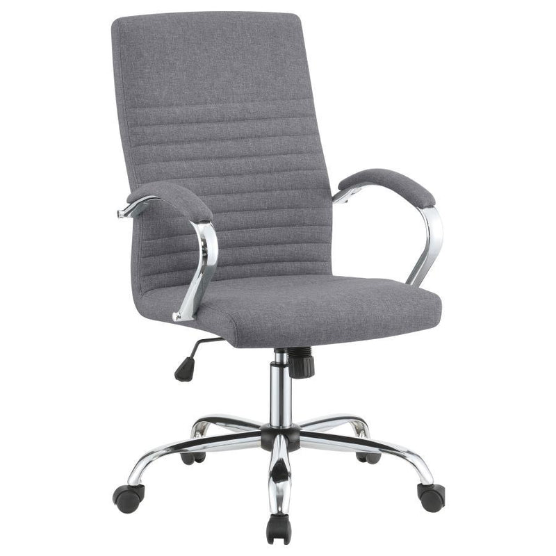 Abisko - Upholstered Office Chair With Casters - Grey and Chrome.