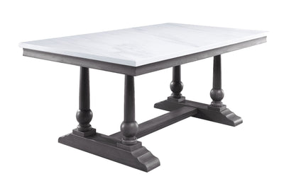 Yabeina - Dining Table - Marble Top & Gray Oak Finish - Grand Furniture GA