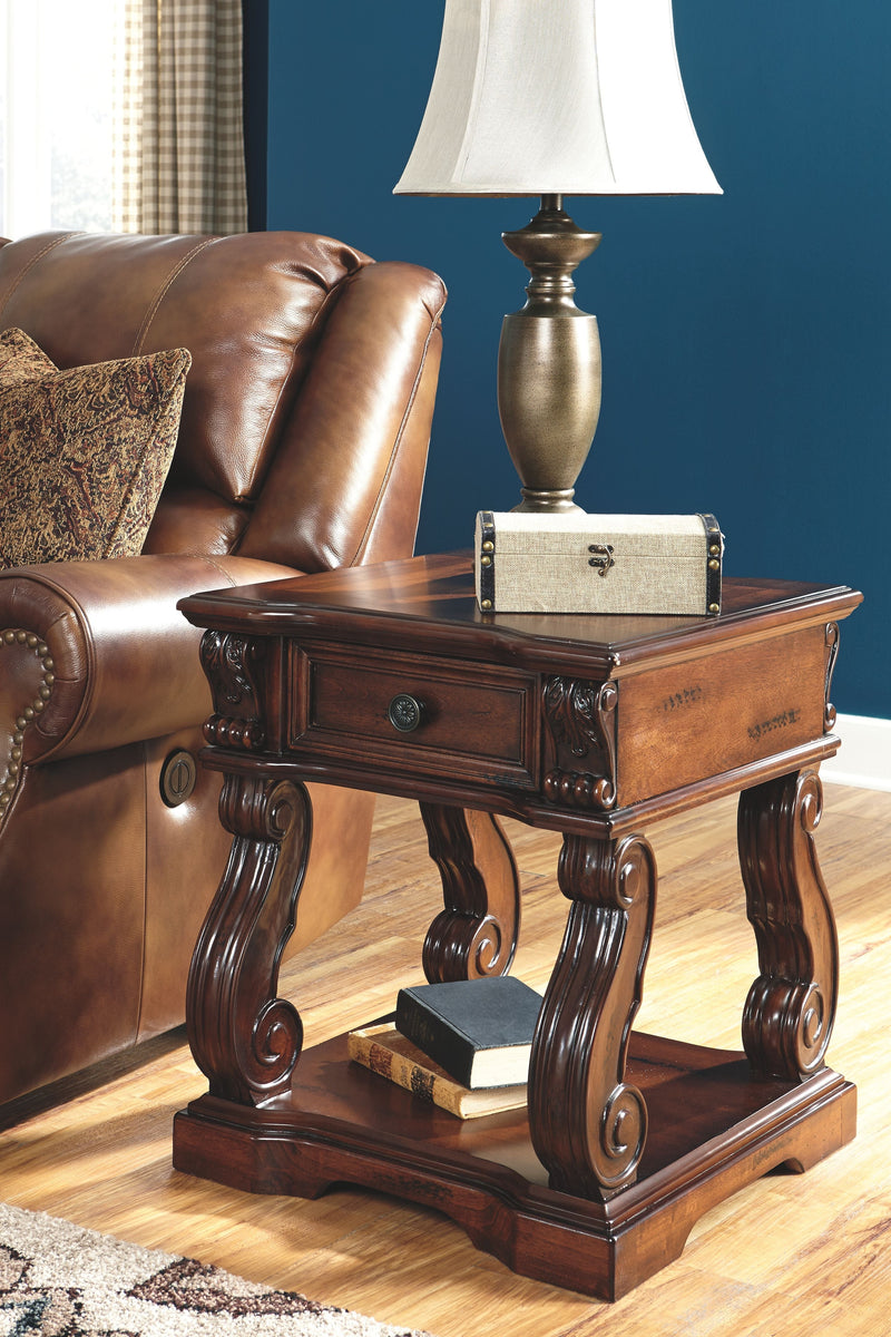 Alymere - Rustic Brown - Square End Table - Grand Furniture GA
