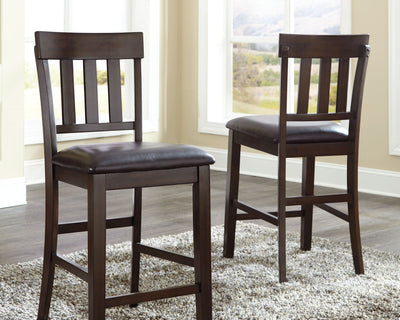 Haddigan - Dark Brown - Upholstered Barstool (Set of 2).