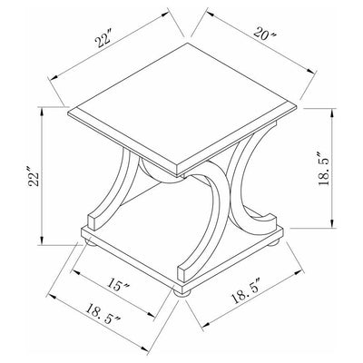 Shelly - C-Shaped Base End Table - Cappuccino.