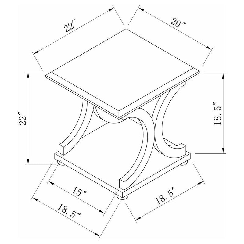 Shelly - C-Shaped Base End Table - Cappuccino.