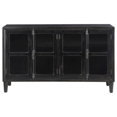 Sylvia - 4-Door Accent Cabinet - Black.