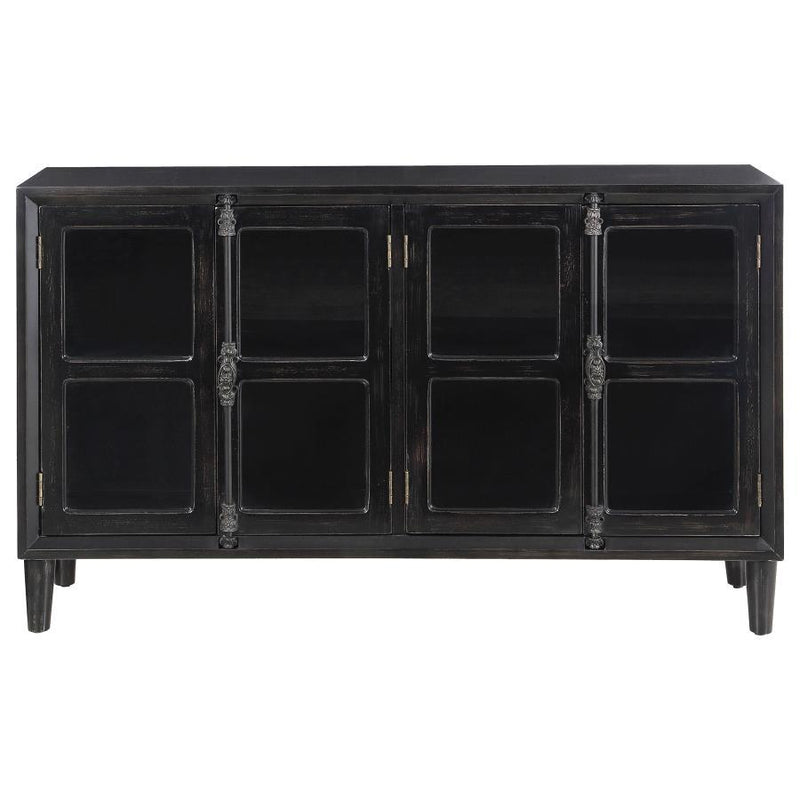 Sylvia - 4-Door Accent Cabinet - Black.