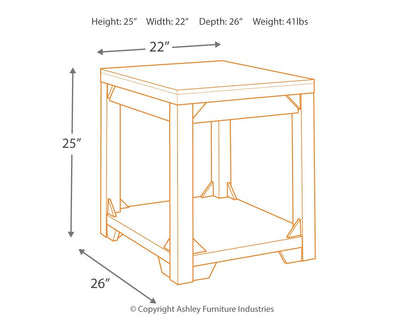 Fregine - Whitewash - Rectangular End Table.