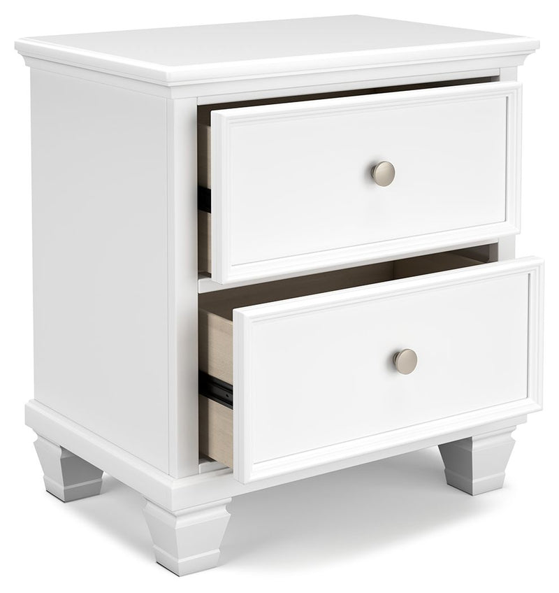 Fortman - White - Two Drawer Night Stand.