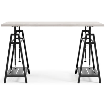 Bayflynn - White / Black - Adjustable Height Desk.