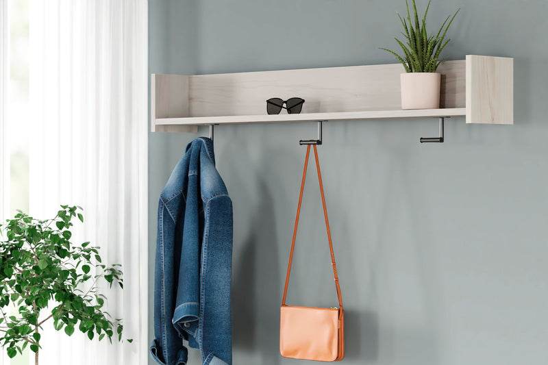Socalle - Light Natural - Wall Mounted Coat Rack W/shelf.