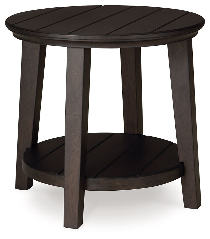 Celamar - Dark Brown - Round End Table.