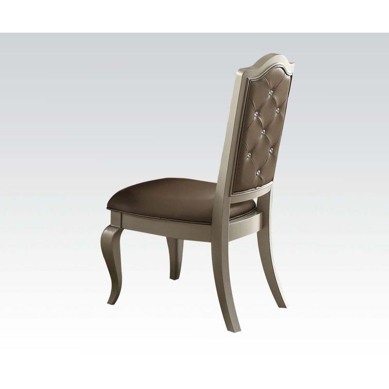 Francesca - Side Chair (Set of 2) - Silver PU & Champagne - Grand Furniture GA