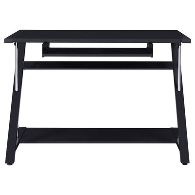 Mallet - Computer Desk With Bottom Shelf - Black