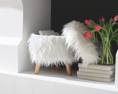 Elson - White - Storage Ottoman.