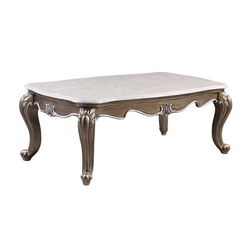 Elozzol - Accent Table - Marble & Antique Bronze Finish - 20" - Grand Furniture GA