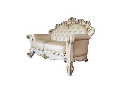 Vendom - Loveseat - Champagne PU & Antique Pearl Finsih - Grand Furniture GA