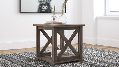 Arlenbry - Gray - Square End Table.