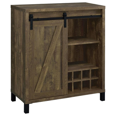 Arlington - Bar Cabinet With Sliding Door - Rustic Oak.