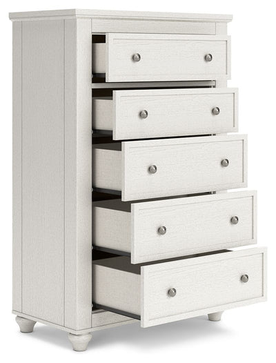 Grantoni - White - Five Drawer Chest.