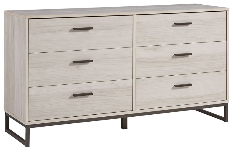 Socalle - Light Natural - Six Drawer Dresser - Vinyl-Wrapped.