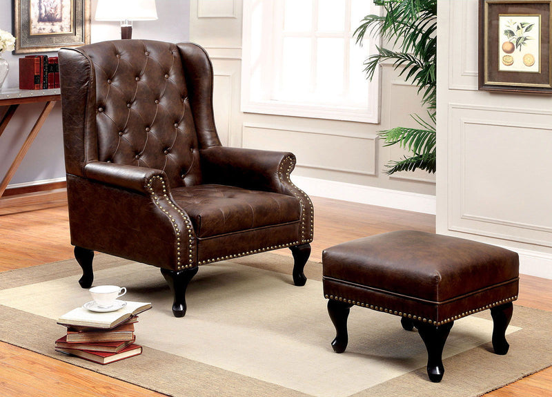 Vaugh - Ottoman - Rustic Brown - Grand Furniture GA