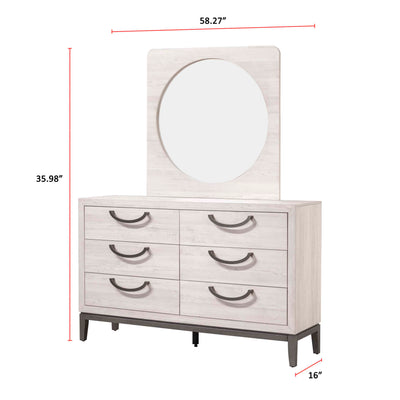 Veda - Dresser And Mirror - Pearl Silver.
